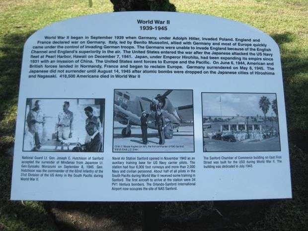 SANFORD WORLD WAR II MEMORIAL MARKER