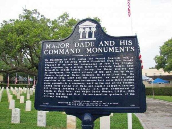 MAJOR DADE AND HIS COMMAND MONUMENTS MARKER