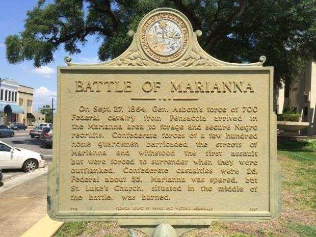 BATTLE OF MARIANNA WAR MEMORIAL MARKER