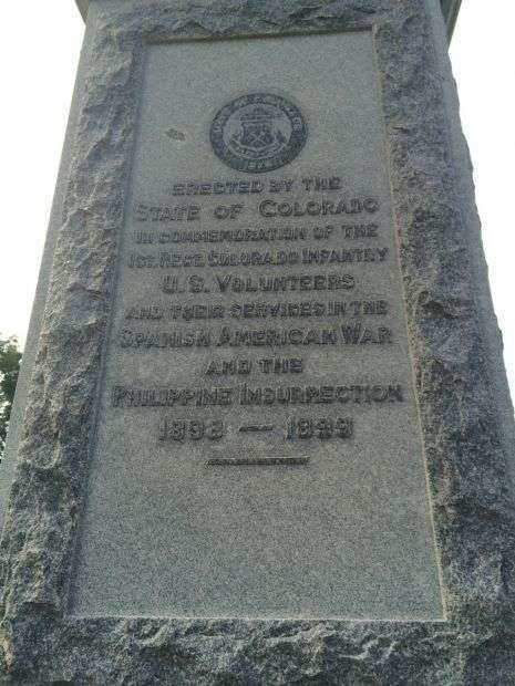 STATE OF COLORADO SPANISH-AMERICAN WAR MEMORIAL STONE C