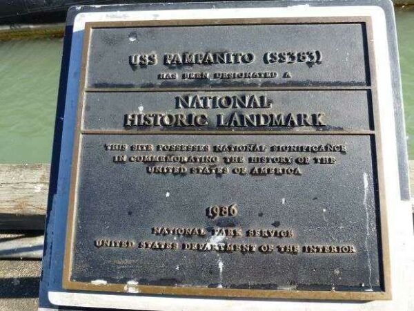 USS PAMPANITO MEMORIAL PLAQUE