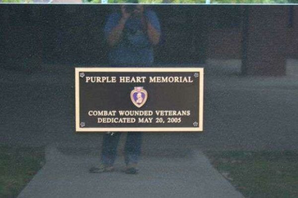 FAYETTEVILLE PURPLE HEART MEMORIAL PLAQUE