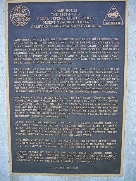 THE 526TH A.I.B. WAR MEMORIAL PLAQUE