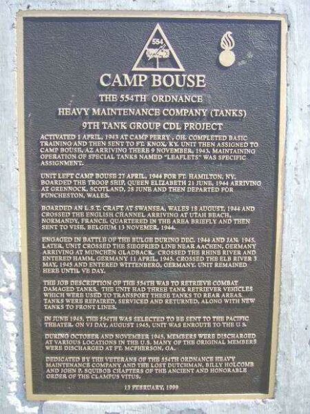 THE 554TH ORDNANCE WAR MEMORIAL PLAQUE