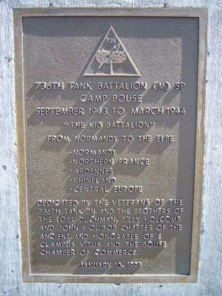 736TH TANK BATTALION WAR MEMORIAL PLAQUE