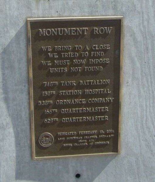 MONUMENT ROW MEMORIAL PLAQUE