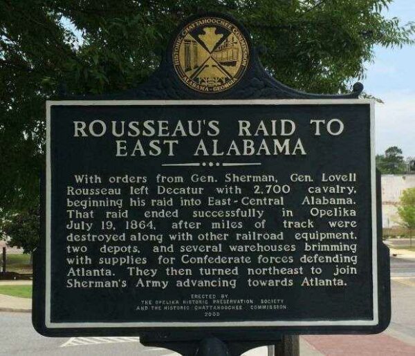 ROUSSEAU’S RAID TO EAST ALABAMA MEMORIAL MARKER