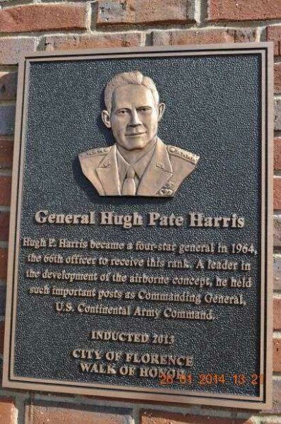 GENERAL HUGH PATE HARRIS MEMORIAL PLAQUE