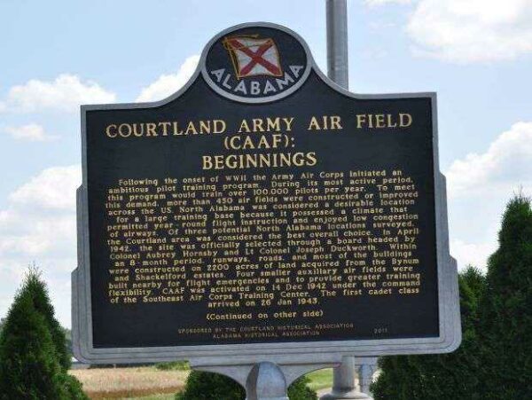 COURTLAND ARMY AIR FIELD MEMORIAL MARKER FRONT