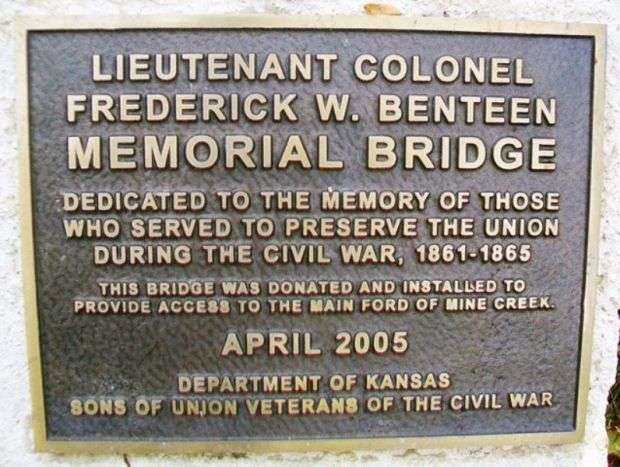 LIEUTENANT COLONEL FREDERICK W. BENTEEN MEMORIAL BRIDGE PLAQUE