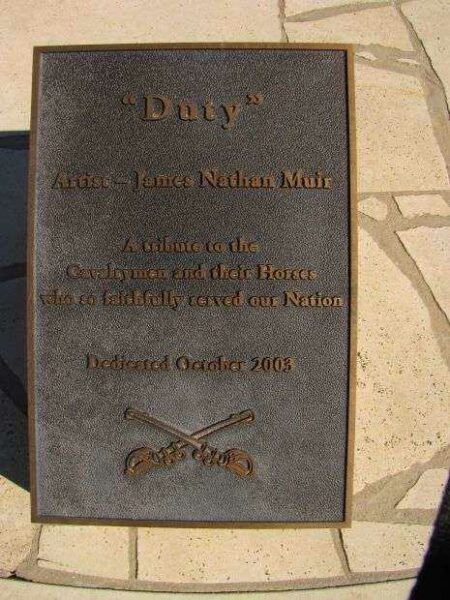 “DUTY” CAVALRYMEN AND THEIR HORSES MEMORIAL PLAQUE
