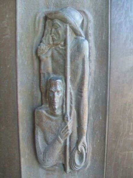 WORLD WAR II MEMORIAL CAMPANILE DOOR RELIEF PLAINSMAN/SCOUT
