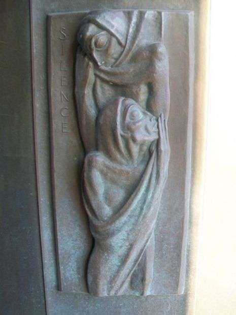 WORLD WAR II MEMORIAL CAMPANILE DOOR RELIEF SILENCE