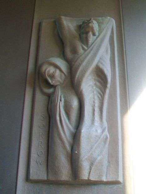 WORLD WAR II MEMORIAL CAMPANILE DOOR RELIEF SORROW