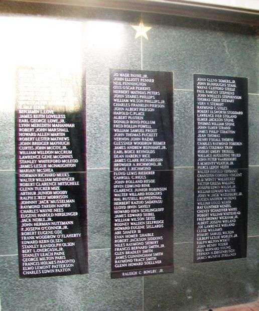 WORLD WAR II MEMORIAL CAMPANILE HONOR ROLL PLAQUES SIDE B
