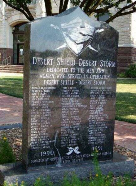 GREENE COUNTY DESERT SHIELD-DESERT STORM MEMORIAL FRONT