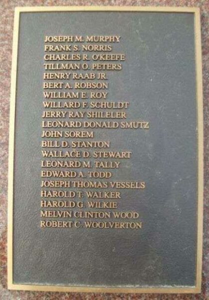 LAWRENCE KOREAN WAR MEMORIAL PLAQUE B