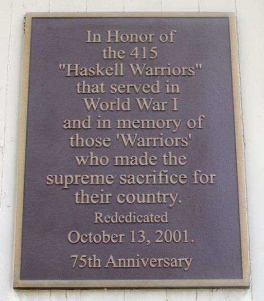 HASKELL STADIUM WAR MEMORIAL ARCH PLAQUE