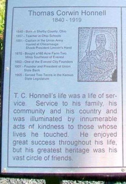 THOMAS CORWIN HONNELL WAR MEMORIAL PLAQUE