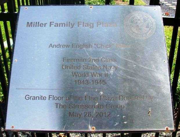 MILLER FAMILY FLAG PLAZA MEMORIAL PLAQUE