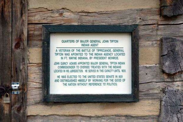 QUARTERS OF MAJOR GENERAL JOHN TIPTON MEMORIAL PLAQUE