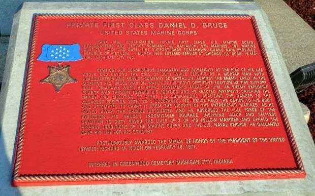 PRIVATE FIRST CLASS DANIEL D. BRUCE MEDAL OF HONOR MEMORIAL PLAQUE