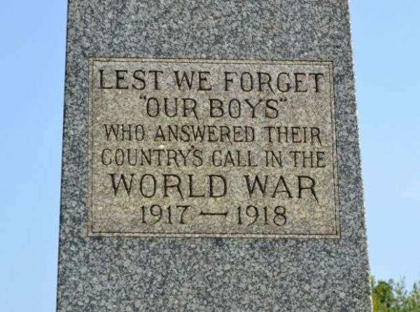 MICHIGAN CITY WORLD WAR I MEMORIAL DEDICATION STONE