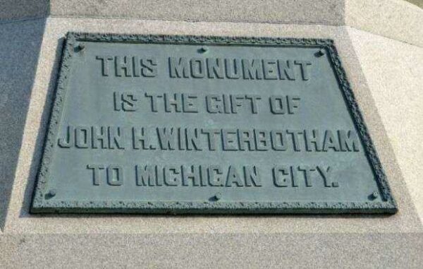 MICHIGAN CITY CIVIL WAR MONUMENT PLAQUE B