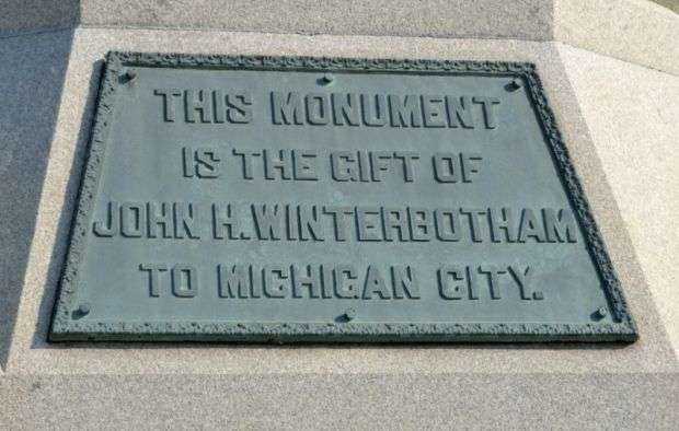 MICHIGAN CITY CIVIL WAR MONUMENT PLAQUE B
