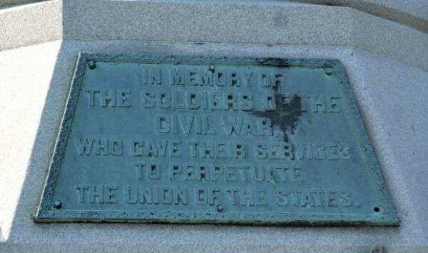 MICHIGAN CITY CIVIL WAR MONUMENT PLAQUE A