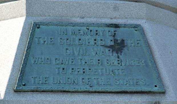 MICHIGAN CITY CIVIL WAR MONUMENT PLAQUE A