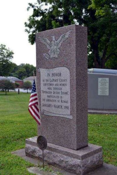 LA PORTE COUNTY OPERATION DESERT STORM MEMORIAL BACK