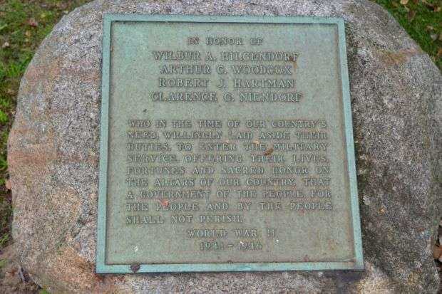 LA PORTE WORLD WAR II MEMORIAL PLAQUE