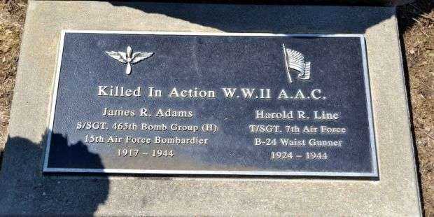 KILLED IN ACTION W.W. II A.A.C. MEMORIAL PLAQUE