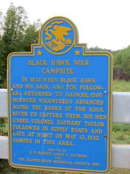 BLACK HAWK WAR CAMPSITE MEMORIAL MARKER