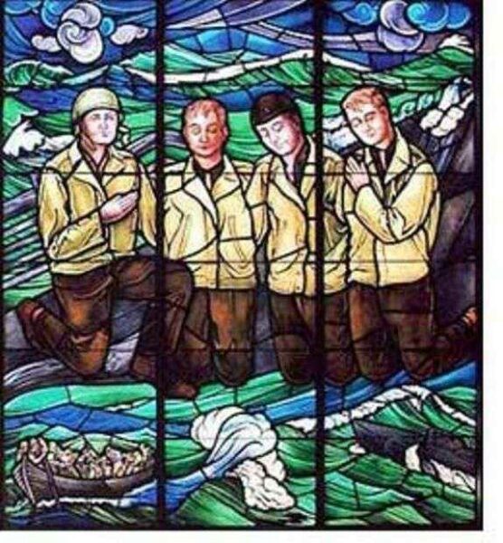 FOUR IMMORTAL CHAPLAINS WAR MEMORIAL STAINED GLASS