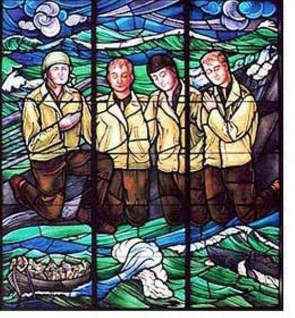 FOUR IMMORTAL CHAPLAINS WAR MEMORIAL STAINED GLASS