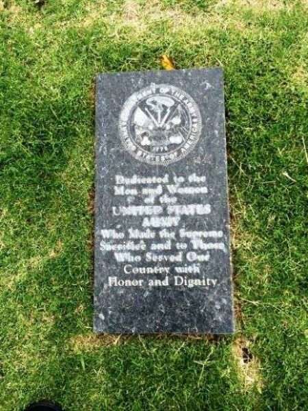 WOODLAWN CEMETERY UNITED STATES ARMY WAR MEMORIAL TABLET