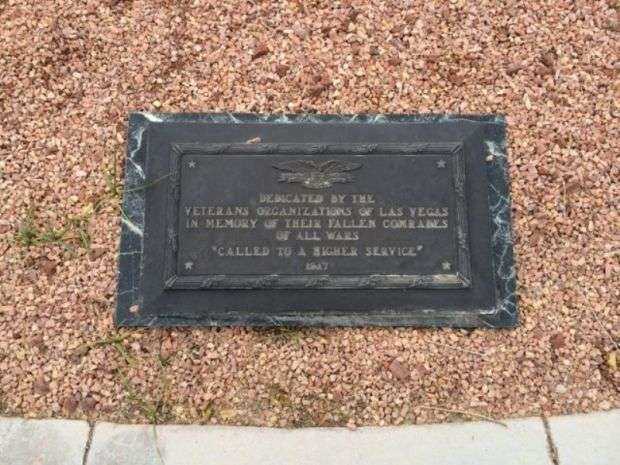 VETERANS ORGANIZATIONS OF LAS VEGAS WAR MEMORIAL PLAQUE