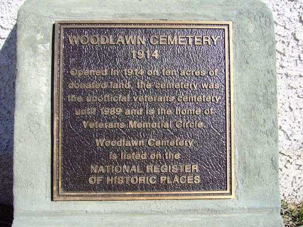 WOODLAWN CEMETERY VETERANS MEMORIAL CIRCLE PLAQUE