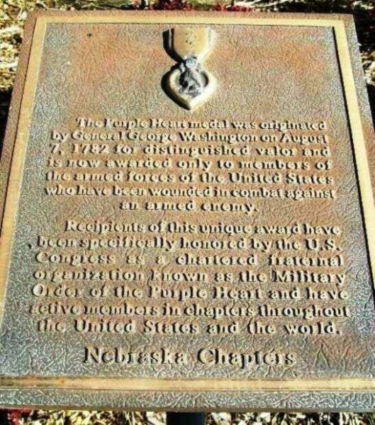 THE PURPLE HEART MEMORIAL PLAQUE OF YORK