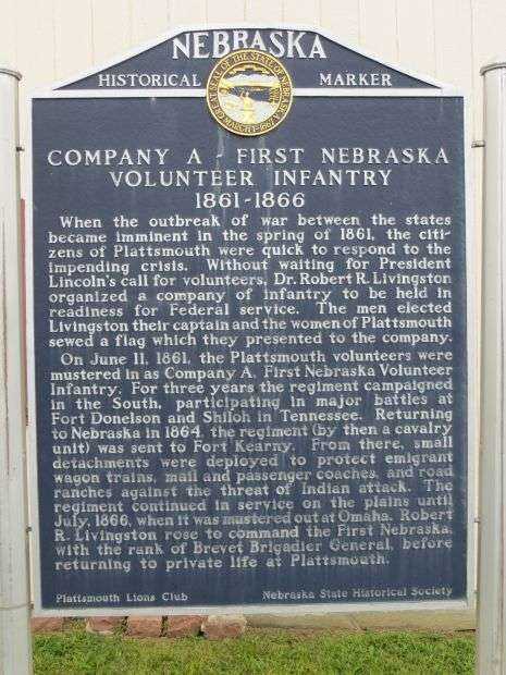 COMPANY A-FIRST NEBRASKA VOLUNTEER INFANTRY MEMORIAL MARKER