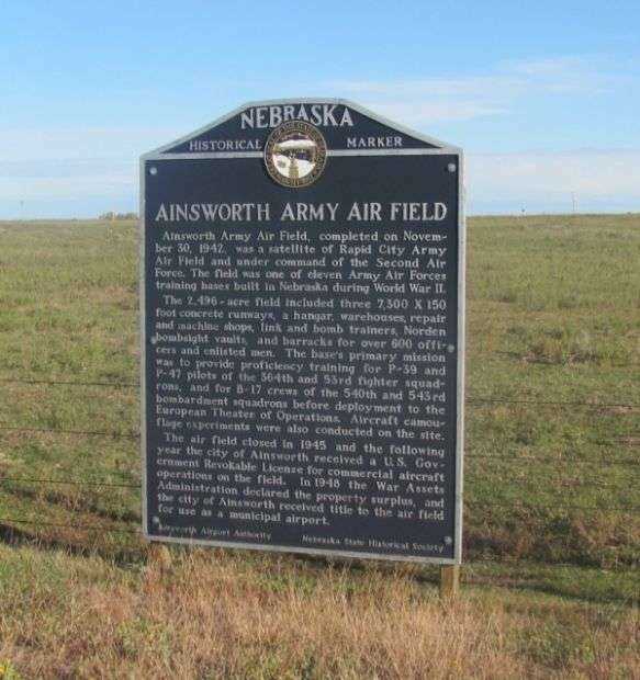 AINSWORTH ARMY AIR FIELD MEMORIAL MARKER