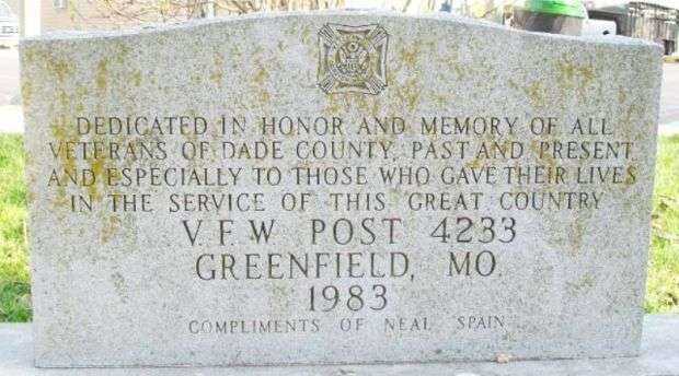 V.F.W. POST 4233 WAR VETERANS MEMORIAL FRONT