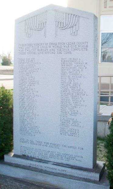 CEDAR COUNTY WAR VETERANS MEMORIAL
