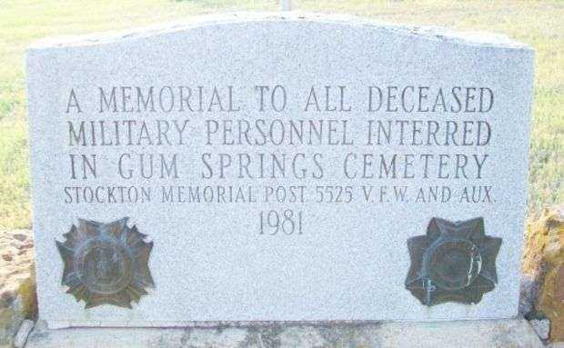 GUM SPRINGS CEMETERY VETERANS MEMORIAL