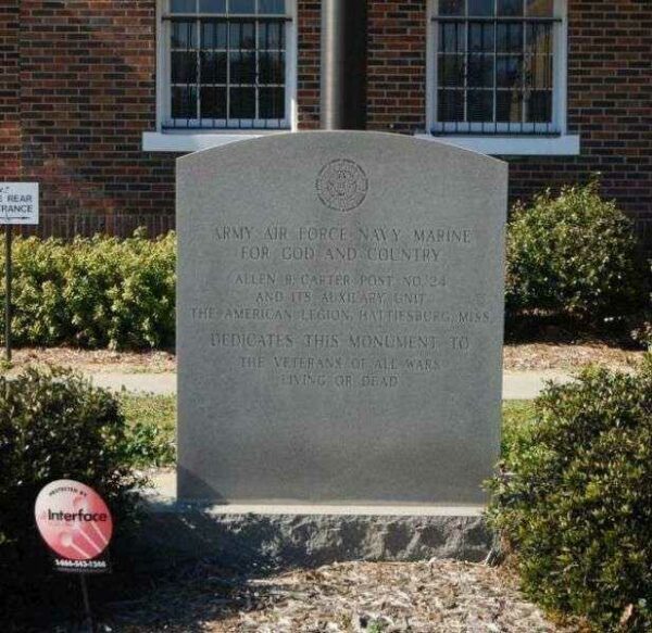 HATTIESBURG WAR VETERANS MEMORIAL