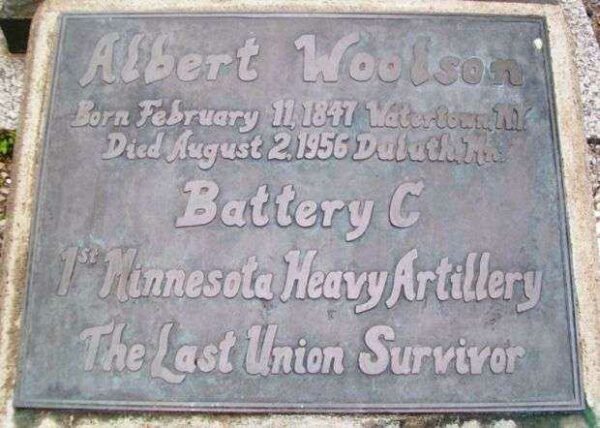 ALBERT WOOLSON CIVIL WAR MEMORIAL PLAQUE