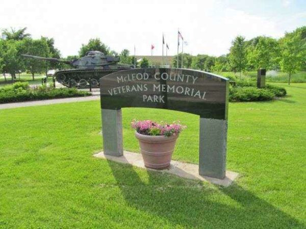 MCLEOD COUNTY VETERANS MEMORIAL PARK ENTRANCE STONE