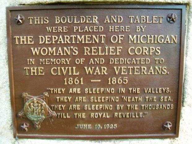 MICHIGAN WOMAN’S RELIEF CORPS CIVIL WAR MEMORIAL PLAQUE